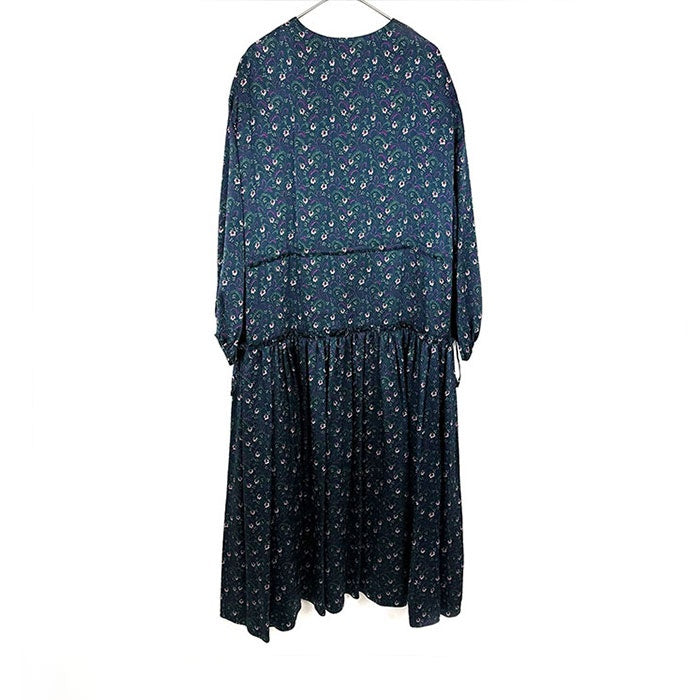 中古】ドゥロワー Drawer 小花柄シルクワンピース ロングドレス
