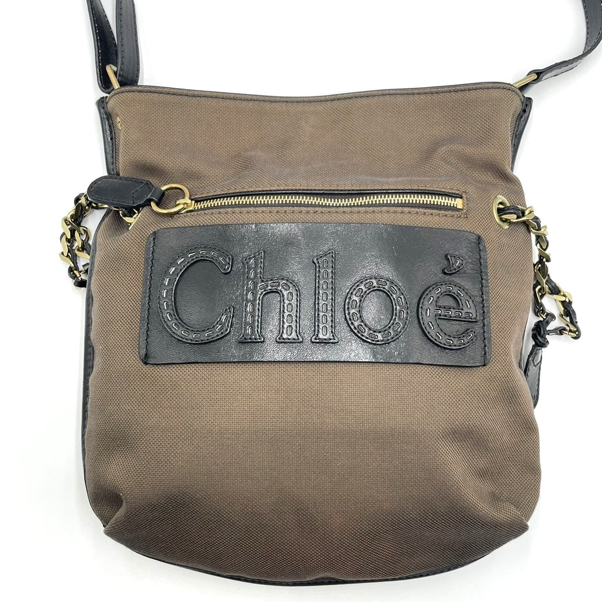 【中古】クロエ Chloe ショルダーバッグ ロゴ ハーレー カジュアル ダークブラウン g0607zq003-63m