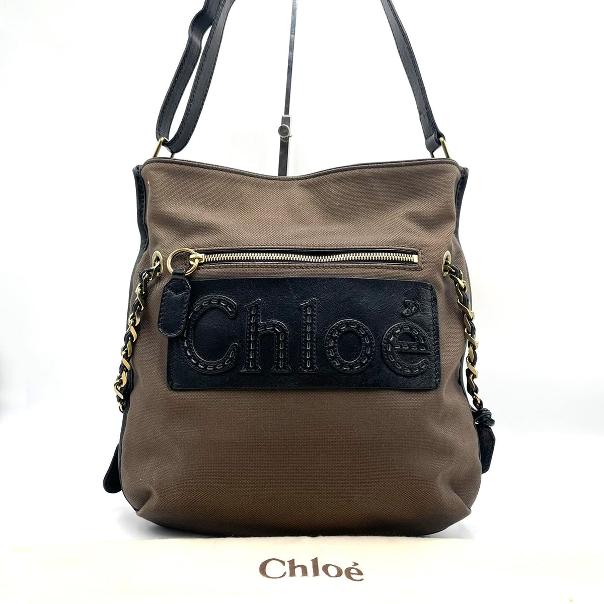 【中古】クロエ Chloe ショルダーバッグ ロゴ ハーレー カジュアル ダークブラウン g0607zq003-63m