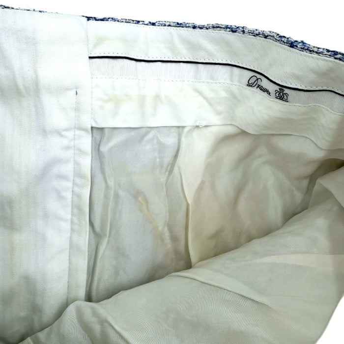 【中古】ドゥロワー Drawer テーパードパンツ ツイード ミックス生地 ブルー系 ホワイト i0619a00357