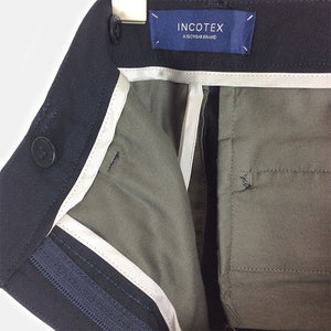 【中古】インコテックス INCOTEX パンツ テーパードパンツ きれいめ カジュアル 濃紺 シンプル J1134 F1107H003-G0509
