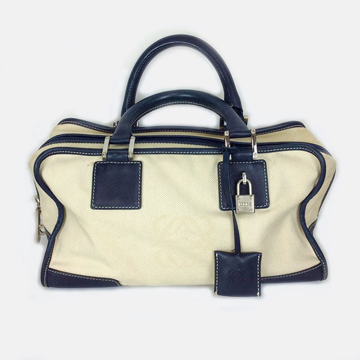 中古】ロエベ LOEWE ハンドバッグ アマソナ28 レザー アナグラム