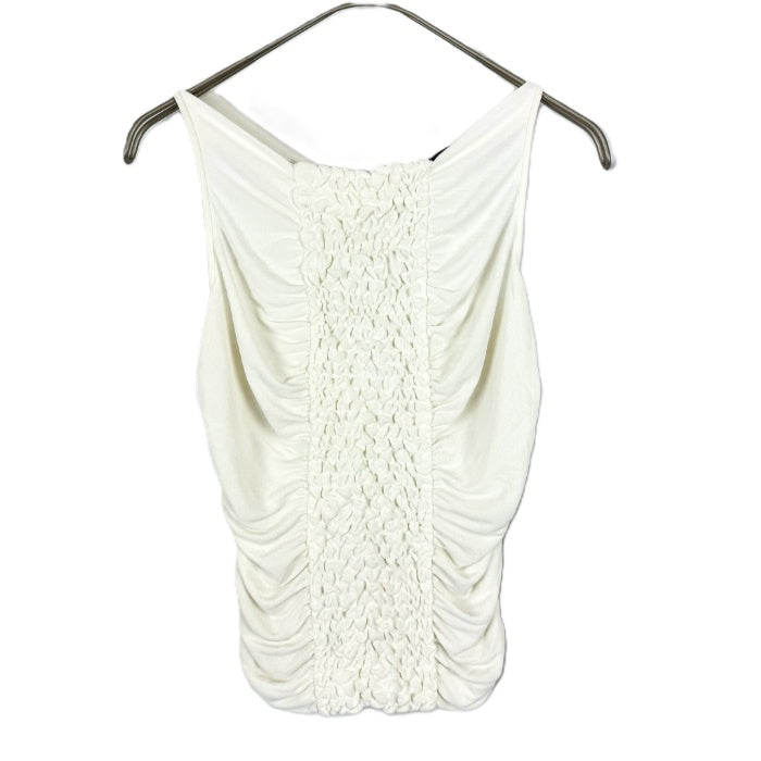 【中古】エポカ EPOCA ノースリーブカットソー シャーリング ドレープ 透け感 オフホワイト 白 i0807n0111