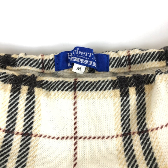 【中古】バーバリー BURBERRY オフショルダーカットソー 五分袖 チェック Burberrys ホワイト系 白 h0625aq01112