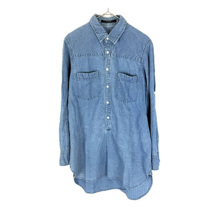 17日まで出品 MACPHEE デニムシャンブレーシャツ　ライトブルー 中古】マカフィー MACPHEE ダンガリーシャツ デニムシャツ 長袖 プル