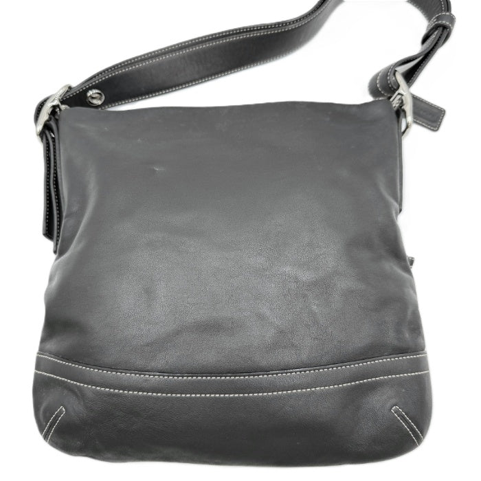 【中古】コーチ COACH ワンショルダーバッグ レザー タッセル付き ステッチ おしゃれ ブラック 黒 i0731wq02310