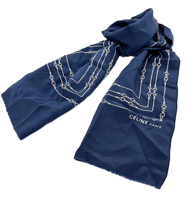 【中古】CELINE セリーヌ スカーフ 3点セット ビット柄 大判 シルク100％ i0727tq00813