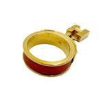 Load image into Gallery viewer, 【中古】エルメス HERMES スカーフリング  ケリー カデナチャーム レザー×ゴールド金具 オレンジ i0810oq018115
