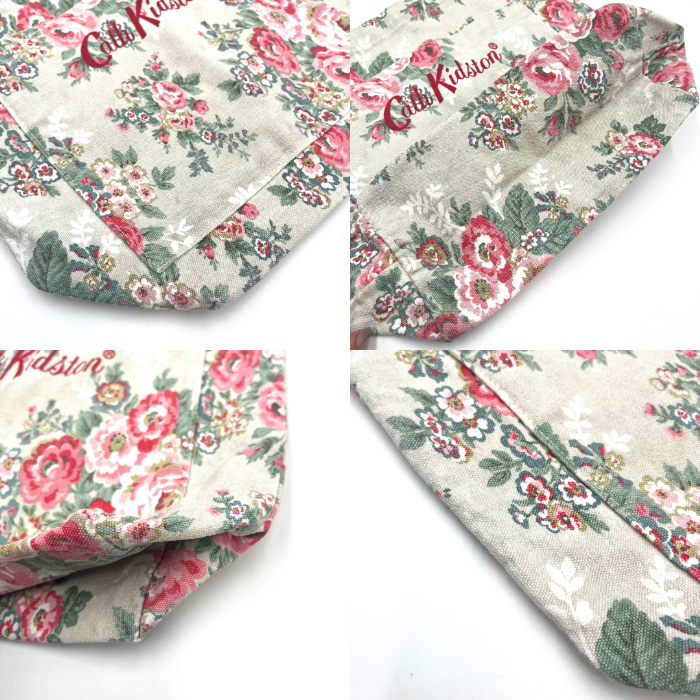 【中古】キャスキッドソン Cath Kidston トートバッグ 花柄 キャンバス サブバッグ ベージュ系 h0716wq0155