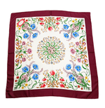 Load image into Gallery viewer, 【中古】グッチ GUCCI シルクスカーフ フラワー 花柄 ボタニカル ワインレッド j0405oq00358
