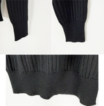 画像をギャラリービューアに読み込む, 【中古】Drawer ドゥロワー リブニット タートルネック ブラック カシミヤ シルク レディース i1219h00226
