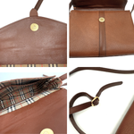 Load image into Gallery viewer, 【中古】バーバリー BURBERRY ショルダーバッグ レザー 内側チェック レトロ ブラウン 茶 i0606aq02360
