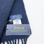 画像をギャラリービューアに読み込む, 【中古】ポロラルフローレン POLO RALPH LAUREN  マフラー ネイビー ウィンドウペン ウール j0223tq05875
