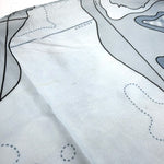 将图片加载到图库查看器，【中古】アクアスキュータム Aquascutum ストール 地図柄 コットン 透け感 薄手 ライトブルー系 i0727tq0093
