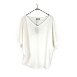 将图片加载到图库查看器，【中古】セオリーリュクス theory luxe カットソー 半袖 透け感 とろみ素材 オフホワイト 白 i0904n0047
