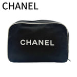 画像をギャラリービューアに読み込む, 【中古】シャネル CHANEL ポーチ 化粧ポーチ ブラック ロゴ j0925aq03220
