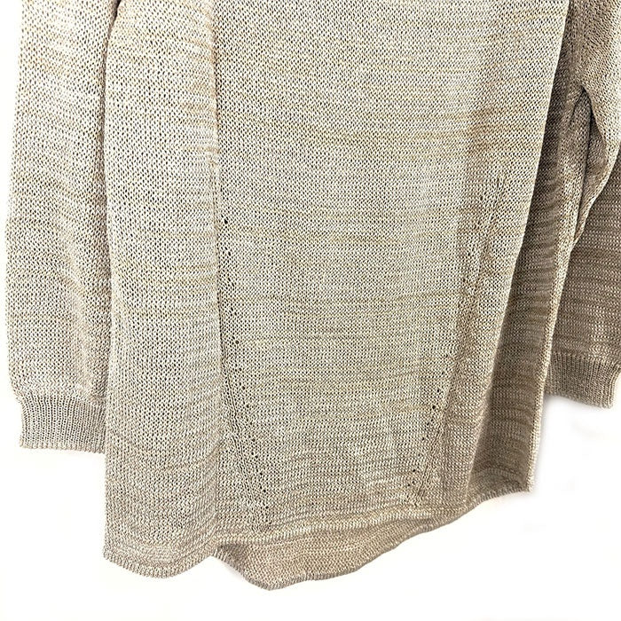 【中古】デプレ DES PRES レーヨンニット ざっくり編み 光沢 透け感 とろみ ミックスニット ベージュ系 i0213n00612