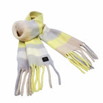 画像をギャラリービューアに読み込む, 【中古】LANVIN en Bleu ランバンオンブルー マフラー チェック グラデーション イエロー グレー i1124tq01220
