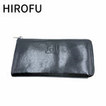 画像をギャラリービューアに読み込む, 【中古】ヒロフ HIROFU 長財布 L字ファスナー ロゴ レザー ブラック j0618lq00711
