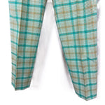 Load image into Gallery viewer, 【中古】ドゥロワー Drawer グレンチェックドロストパンツ コットン シルク エメラルドグリーン ベージュ i0805k00216
