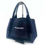 Load image into Gallery viewer, 【中古】バレンシアガ Balenciaga トートバッグ カバス 台形 人気 ポーチ付き ネイビー ブラック 紺 黒 h0708lq010396
