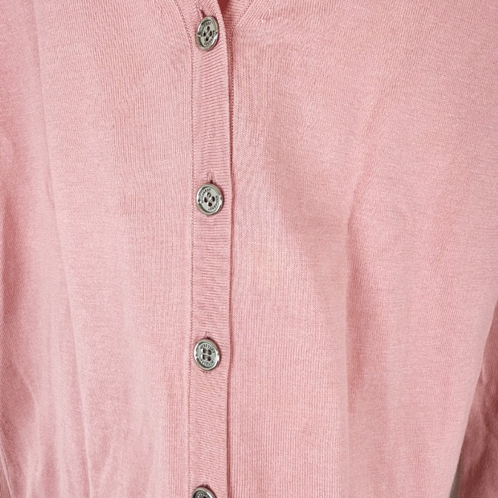 【中古】バーバリー BURBERRY アンサンブルニット 半袖 カーディガン セット コットン くすみピンク i0606aq01520