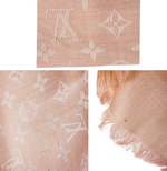 画像をギャラリービューアに読み込む, 【中古】ルイヴィトン Louis Vuitton モノグラム 大判ショール ピンク シルク j0213oq007205
