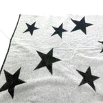 将图片加载到图库查看器，【中古】カリマール Calimar ニットストール マフラー 星柄 スター 透け感 ブラック ホワイト 黒 白 i0127m0076
