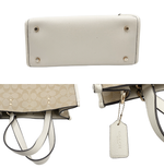 将图片加载到图库查看器，【中古】COACH コーチ シグネチャー  ショルダーバッグ 2WAY ホワイト系 j0223tq03030
