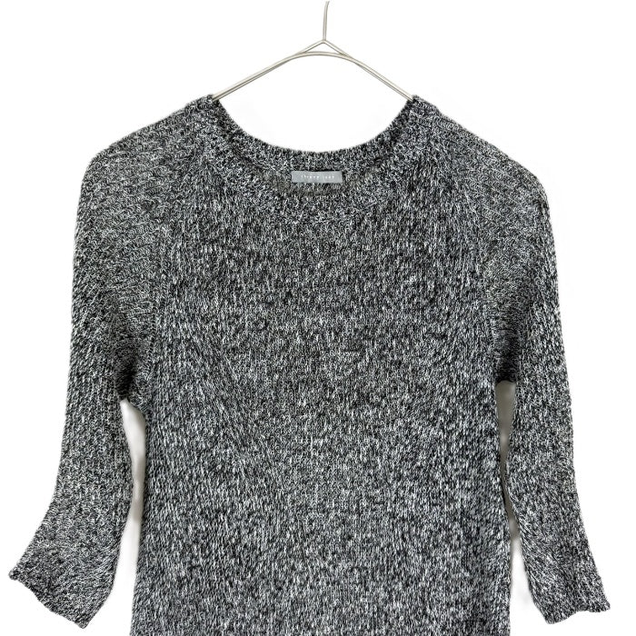 【中古】セオリーリュクス Theory luxe 七分袖ニット ミックスニット 透け感 丈長め ブラック ホワイト i0818n0144