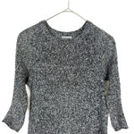 将图片加载到图库查看器，【中古】セオリーリュクス Theory luxe 七分袖ニット ミックスニット 透け感 丈長め ブラック ホワイト i0818n0144
