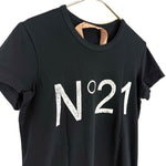 画像をギャラリービューアに読み込む, 【中古】ヌメロヴェントゥーノ N°21 Tシャツ ロゴプリント コットン シンプル ブラック 黒 i0630h0056
