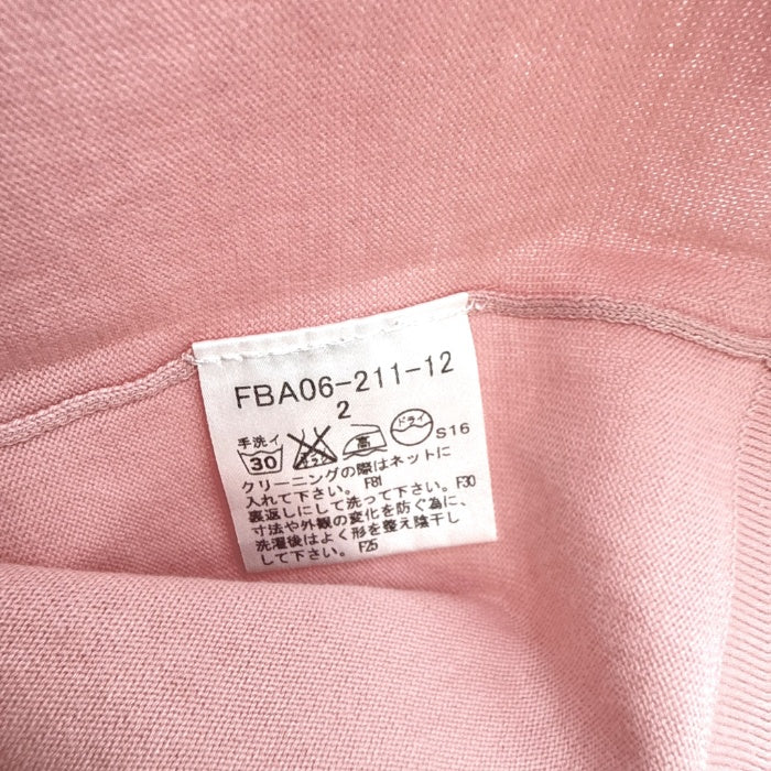 【中古】バーバリー BURBERRY アンサンブルニット 半袖 カーディガン セット コットン くすみピンク i0606aq01520