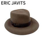 画像をギャラリービューアに読み込む, 【中古】エリックジャビッツ ERIC JAVITS ウール 中折れハット ブラウン 帽子 j0902o00912
