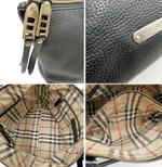 画像をギャラリービューアに読み込む, 【中古】BURBERRY バーバリー レザー トートバッグ ブラック 黒 ゴールド金具 レディース 肩掛け バッグ A4収納 通勤 通学 j0115lq006143
