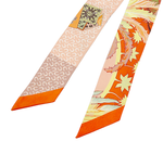 画像をギャラリービューアに読み込む, 【中古】エルメス HERMES ツイリー Chaval Phoenix オレンジ シルクスカーフ i1124tq00998

