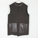 将图片加载到图库查看器，【中古】Drawer ドゥロワー ウール レザーコンビ ベスト ジレ i1031h009144
