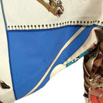 Load image into Gallery viewer, 【中古】エルメス HERMES シルクブラウス 長袖 馬柄 乗馬柄 上質 アイボリー ブルー i0627aq010220
