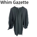 Load image into Gallery viewer, 【中古】ウィムガゼット Whim Gazette ギャザーシャツ ブラウス ブラック j0907i0094
