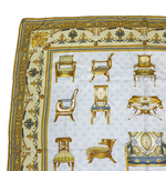 将图片加载到图库查看器，【中古】GUCCI グッチ スカーフ シルク100％ チェア柄 イス ヴィンテージ i0907oq01750
