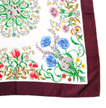 Load image into Gallery viewer, 【中古】グッチ GUCCI シルクスカーフ フラワー 花柄 ボタニカル ワインレッド j0405oq00358
