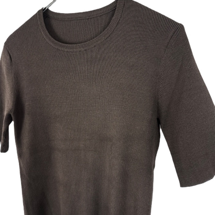 【中古】ミューズ ドゥーズィエムクラス Deuxieme Classe リブカットソー クルーネック 半袖 ブラウン 茶 i0526y01225