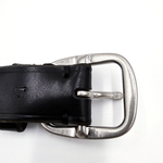 Load image into Gallery viewer, 【中古】BEAMS ビームス 本革 レザーベルト ブラック 黒 日本製 シルバーバックル i0731wq0131
