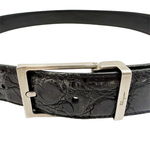 将图片加载到图库查看器，【中古】サルヴァトーレフェラガモ Salvatore Ferragamoクロコ型押し レザーベルト ブラック j0223tq02225
