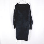 画像をギャラリービューアに読み込む, 【中古】Liesse リエス ウール 起毛ニット ワンピース ブラック 黒 ロング i0807n0213
