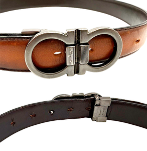中古】Salvatore Ferragamo フェラガモ ガンチーニ ベルト ブラウン