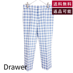 画像をギャラリービューアに読み込む, 【中古】Drawer ドゥロワー ギンガムチェックパンツ ブルー×ホワイト サイズ40 レディース j0713o00320
