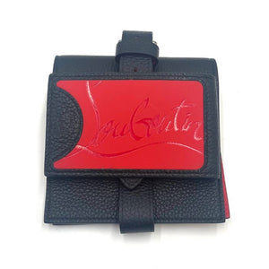 【中古】クリスチャンルブタン Christian Louboutin カードケース ラバーソール ベルト 足首 ブラック レッド h0819lq014110