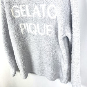 【中古】ジェラートピケ gelato pique トップス ルームウェア ロゴ もこもこ ライトブルー ホワイト h1114wq0426