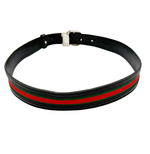 将图片加载到图库查看器，【中古】グッチ GUCCI インターロッキングG シェリーライン レザーベルト ブラック シルバー j0215pq017132
